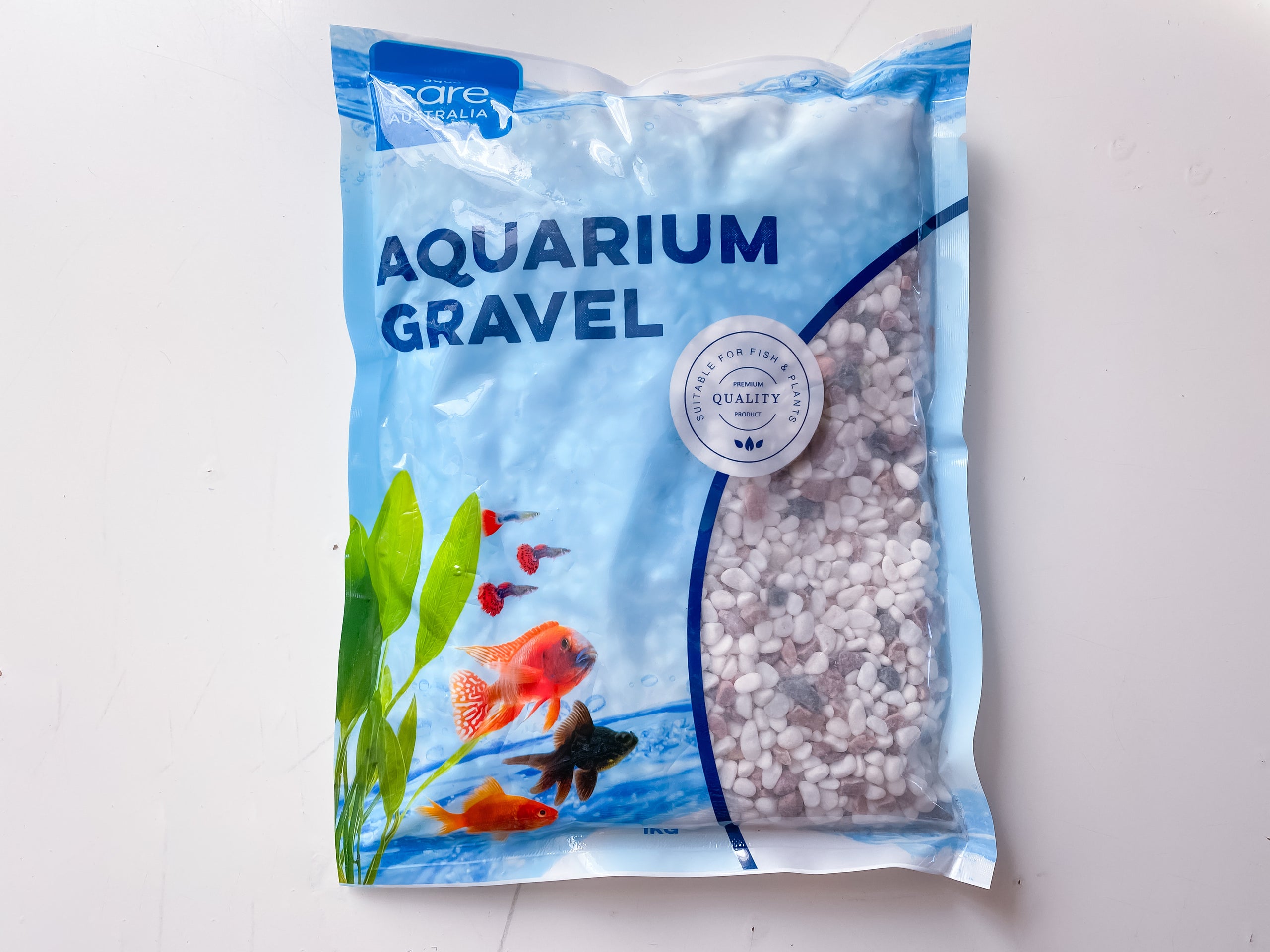 Natural Aquarium Gravel 1kg - White mixed | Fancy Fishes